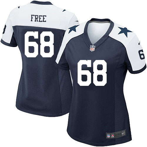 Women's Game Doug Free Nike Jersey Navy Blue Alternate - #68 Throwback NFL Dallas Cowboys